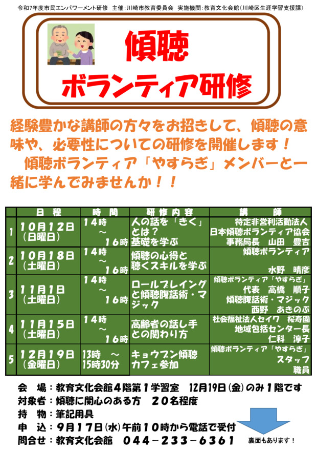 傾聴ボランティア研修