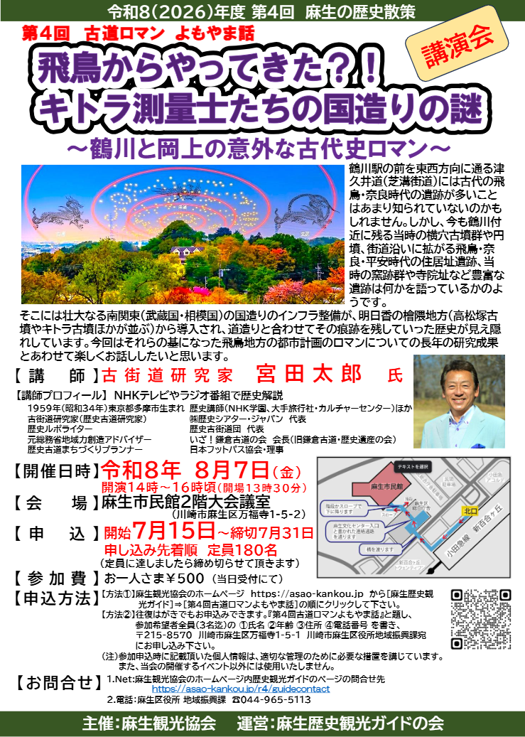 麻生の歴史散策
「第４回 古道ロマンよもやま話」
