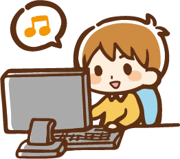 プログラミングしている子供のイラスト